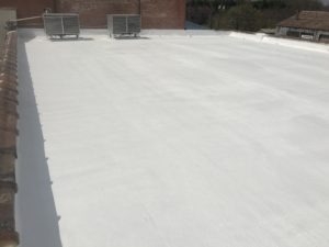 spray foam roof after coating