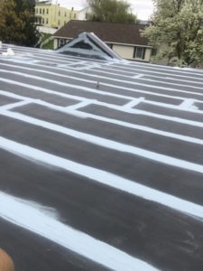 outline in progress of new roofing system