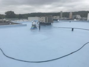 final work of roofing system applied